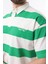 Yeşil Oversize Renk Bloklu Polo Yaka Tişört E7120 3