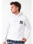 New York Baskılı Kapüşonlu Basic Geniş Kesim Erkek Içi Polarlı Erkek Sweatshirt 1