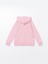 Kapüşonlu Basic Uzun Kollu Kız Çocuk Fermuarlı Sweatshirt 3
