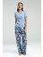 Üst Kaşkorse Alt Dokuma Kumaş Kadın Pijama Takım, Cep Detaylı 3