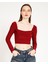 Bordo Kare Yaka Buzzy Crop Top 1