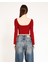 Bordo Kare Yaka Buzzy Crop Top 3