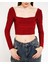 Bordo Kare Yaka Buzzy Crop Top 5