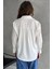 Kadın Beyaz Dökümlü Saten Gömlek 5