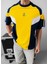 Sarı Lacivert Beyaz Figürlü Tişört - Sarı Lacivert T-Shırt 1