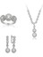 Gümüş Beyaz Taşlı Su Yolu Kadın Set CSR2182069 1