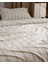 Linda Çizgili King Size %100 Pamuk Yıkamalı Gofre Nevresim Takımı - Beyaz/antrasit 5