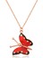 Gümüş Rose Kırmızı Kelebek Kolye CSR2180608 1