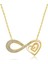 Gümüş Gold Kalpli Sonsuzluk Kolye CSR2180698 1