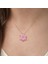 Gümüş Rose Pembe Lotus Çiçeği Kolye CSR2180724 2