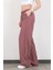 Kadın Beli Lastikli Bol Paça Cep Detaylı Pantolon Lila - 25576 6