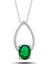 Gümüş Yeşil Oval Taşlı Damla Kadın Kolye CSR2181249 1