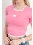 Kadın U Yaka Kalp Nakışlı T-Shirt Pembe - 925055 6