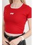 Kadın U Yaka Kalp Nakışlı T-Shirt Kırmızı - 925055 7