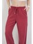Kadın Beli Lastikli Bağcıklı Bol Paça Pantolon Bordo - 5355 6