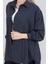 Kadın Çizgili Uzun Kol Regular Fit Gömlek Lacivert - 25564 6
