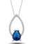 Gümüş Mavi Taşlı Damla Kadın Kolye CSR2181260 1