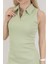 Kadın Polo Yaka Kolsuz Vücuda Oturan Elbise Yeşil - 10048 6