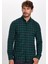 Slim Fit Kareli Pamuklu Kolay Ütü Yeşil Erkek Gömlek 1