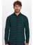 Slim Fit Kareli Pamuklu Kolay Ütü Yeşil Erkek Gömlek 3