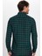 Slim Fit Kareli Pamuklu Kolay Ütü Yeşil Erkek Gömlek 5