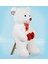 Pandamkee 130 cm Çift Kalp Tutan Peluş Ayı 2
