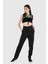 Nakışlı Triko Yakalı Teknik Kumaş Detaylı Yeşil Crop Top 1