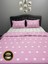 Çetinhome Çarşafı Lastikli Çift Kişilik Nevresim Takımı Pink Kalp 2