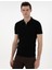 Erkek Siyah Slim Fit Fermuarlı Polo Yaka Triko Tişört 50303605-VR046 3