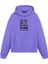 Game Changer Baskılı Mor Unisex Oversize Fit Pamuklu Kapüşonlu Sweatshirt 1