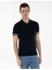 Erkek Lacivert Slim Fit Fermuarlı Polo Yaka Triko Tişört 50303473-VR033 1