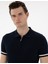 Erkek Lacivert Slim Fit Fermuarlı Polo Yaka Triko Tişört 50303473-VR033 2