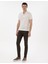 Erkek Ekru Slim Fit Fermuarlı Polo Yaka Triko Tişört 50303605-VR019 4