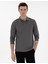 Erkek Gri Slim Fit Kıvrılmaz Yaka Sweatshirt 50307408-VR024 1