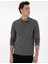 Erkek Gri Slim Fit Kıvrılmaz Yaka Sweatshirt 50307408-VR024 3