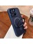 Apple iPhone 12 Pro Buzlu Lacivert Lens Korumalı Standlı Telefon Kılıfı 1