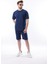 Lacivert Basic Erkek Şort T-Shirt Takımı E7307 1