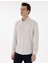 Erkek Bej Slim Fit Çizgili Uzun Kollu Gömlek 50301583-VR011 1