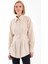 Kadın Belden Oturtmalı Pileli Tunik Bej Gömlek 1
