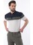 Lacivert Fermuarlı Polo Yaka Desenli Erkek T-Shirt E7296 1