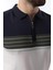 Lacivert Fermuarlı Polo Yaka Desenli Erkek T-Shirt E7296 3
