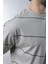 Boyalı Gri Bisiklet Yaka Basic Çizgili Erkek T-Shirt E7102 3