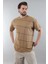 Kapuçino Bisiklet Yaka Basic Çizgili Erkek T-Shirt E7102 1