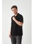 Havlu Kumaş Polo Yaka Erkek T-Shirt - Siyah 4