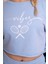 Delicate Kadın Mavi Oversize Crop Sweatshirt - "vibes" Tenis Raketi Baskılı, Spor & Günlük Şık Stil 2