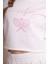 Delicate Kadın Ekru Oversize Crop Sweatshirt - "vibes" Tenis Raketi Baskılı, Spor & Günlük Şık Stil 2