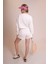 Delicate Kadın Ekru Oversize Crop Sweatshirt - "vibes" Tenis Raketi Baskılı, Spor & Günlük Şık Stil 5