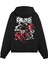 Snakeman Baskılı Siyah Unisex Oversize Fit Pamuklu Kapüşonlu Sweatshirt 1
