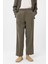 Haki Modal Kumaş Relax Fit Kemerli Erkek Pantolon 3