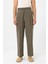Haki Modal Kumaş Relax Fit Kemerli Erkek Pantolon 4